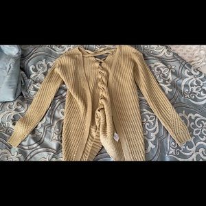 cute tan cardigan